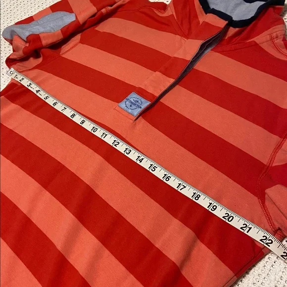 Southern Tide Striped Skiptide Pullover Fire Red Elbow Pads Rugby Size Large - Picture 15 of 15